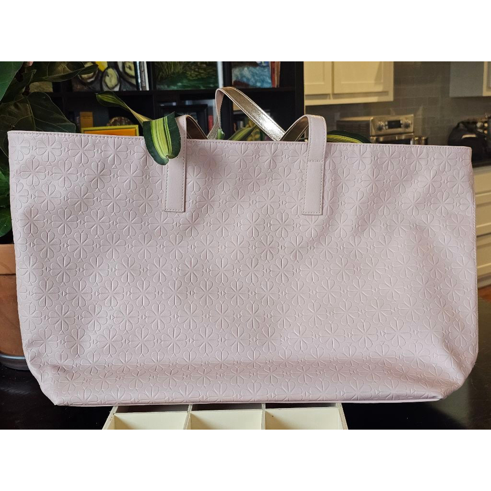 Kate Spade Pale Pink Giant Lined Spade Print Tote Bag - Picture 6 of 15